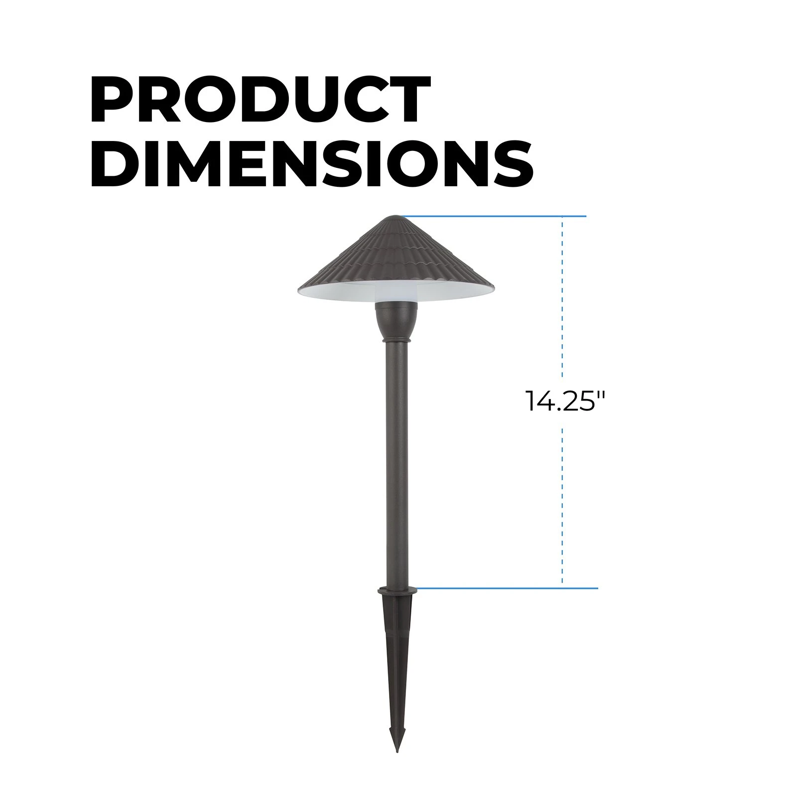 12V Landscape LED Path Light - 7.5" Shingle Cone Shade - Bronze - 2700K / 3000K / 4000K - Image 2