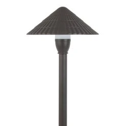 12V Landscape LED Path Light - 7.5" Shingle Cone Shade - Bronze - 2700K / 3000K / 4000K