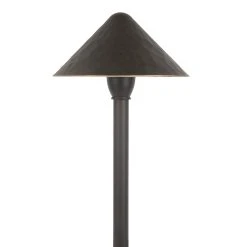 12V Landscape LED Path Light - 7.5" Hammered Cone Shade - Bronze - 2700K / 3000K / 4000K