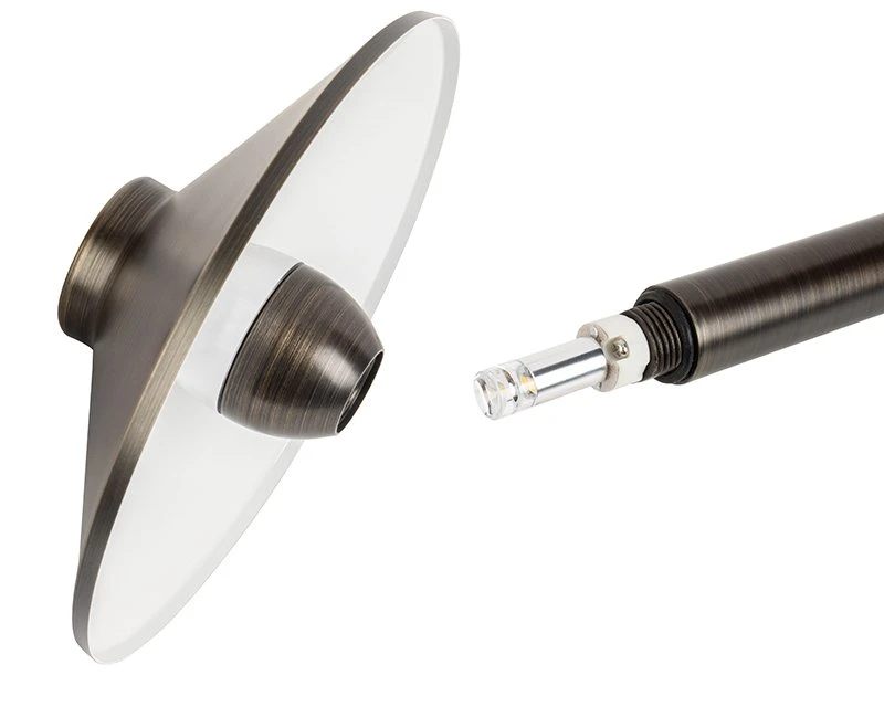 LED Landscape Lighting Kit - 6 Brass Cone Shade Path Lights With White G4 LED Bulbs - Low Voltage Transformer - Image 5