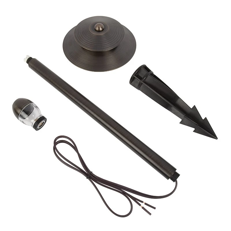 Solid Brass Landscape Path Light - 6" Two-Tier Cone Shade - Drop-In Fixture With G4 Smart Bulb - RGB + White - Alexa / Google Assistant - Image 4