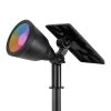 RGB LED Solar Flood Light - Dusk-to-Dawn Photocell - 120-Degree Beam Angle - Stake Included