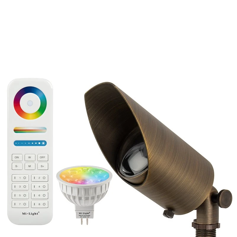 LED Landscape Lighting Kit - 4 Spotlights - MR16 MiLight RGB+Tunable White LED Bulb - RF Remote / Wi-Fi Controller Hub - Image 5