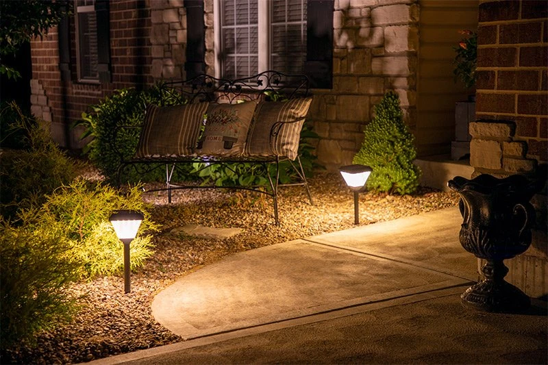 Square LED Solar Path Light - Dusk-to-Dawn Photocell - Stake Included - 200 Lumens - 3000K - Image 7