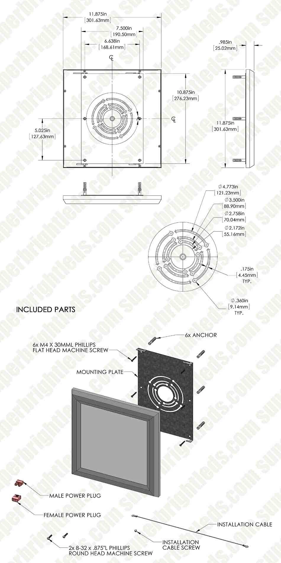 Surface Mount LED Panel Light - 1x1 - 1,800 Lumens - 18W Dimmable Even-Glow® Light Fixture - LPD-40K11-18 - Image 10