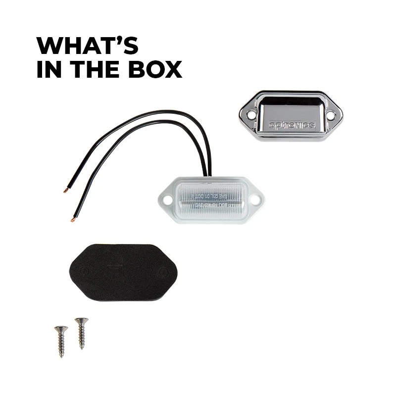 Optronics Mini LED License Plate Light - 2 LEDs - Rectangle - 12V / 24V - Chrome Housing - Image 2