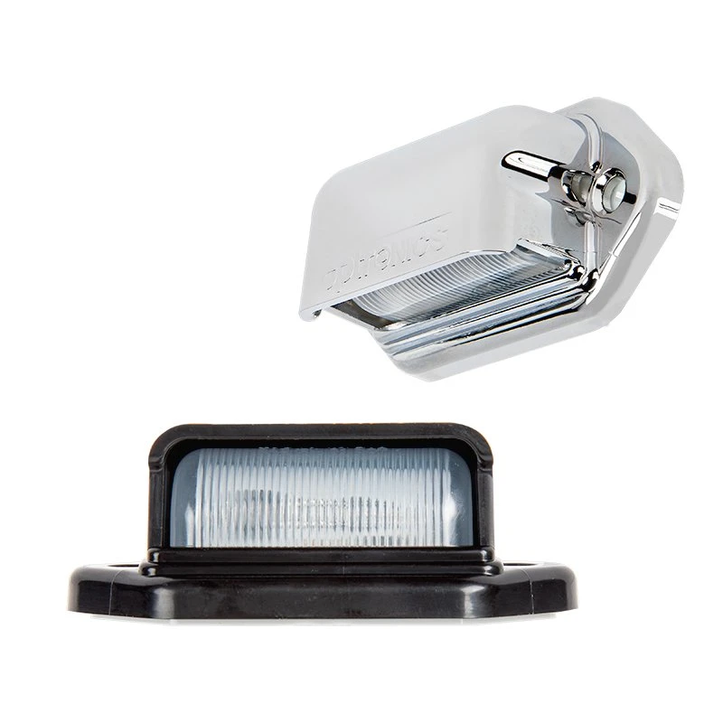 Optronics Mini LED License Plate Light - 2 LEDs - Rectangle - 12V / 24V - Chrome Housing