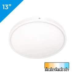 13” LED Downlight With Selectable CCT - Low Profile Flush Mount Ceiling Light - 2,160 Lumens - Dimmable - 2700K / 3000K / 3500K / 4000K / 5000K