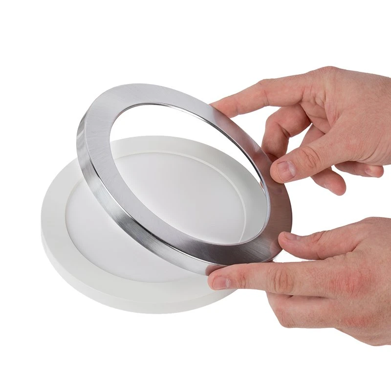 7” LED Downlight With Satin Nickel Trim - 12W Flush Mount Ceiling Light - 960 Lumens - 75 Watt Equivalent - Dimmable - 4000K - Image 2