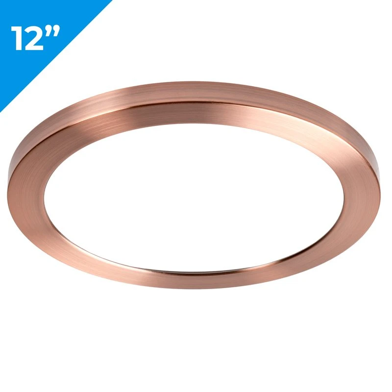 12β LED Downlight W/ Rose Gold Trim - 24W Flush Mount Ceiling Light - 1,920 Lumens - 125 Watt Equivalent - 4000K/3000K - Dimmable