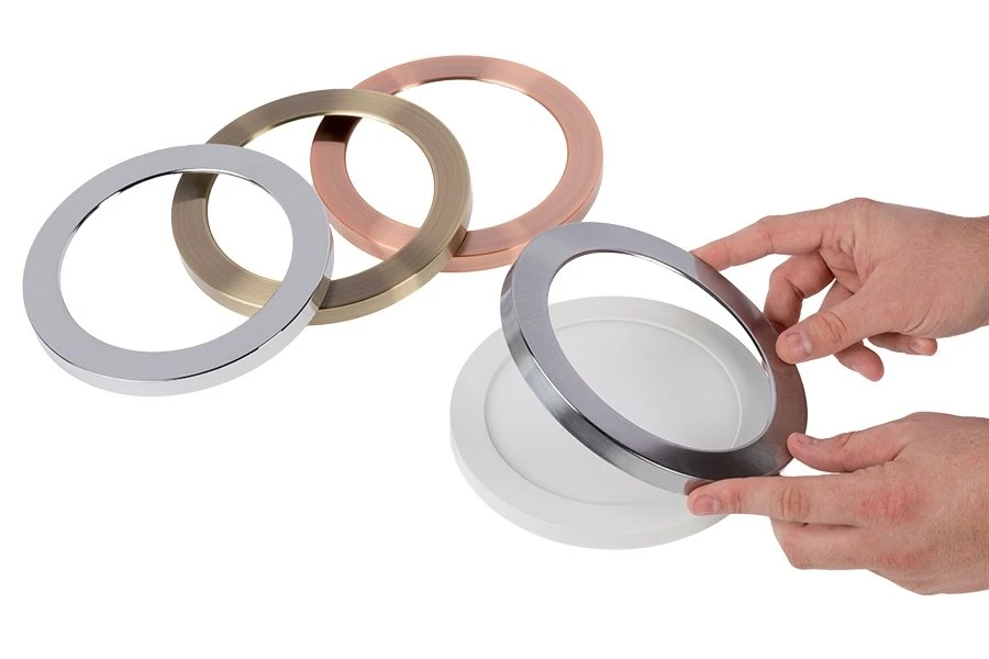 5β LED Downlight W/ Rose Gold Trim - 6W Flush Mount Ceiling Light - 360 Lumens - 50 Watt Equivalent - 4000K/3000K - Dimmable - Warm White W/ Brushed Rose Gold Trim - Image 3