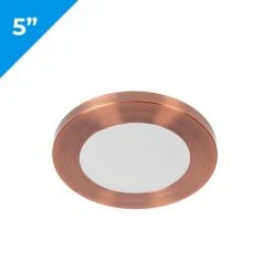 5” LED Downlight W/ Rose Gold Trim - 6W Flush Mount Ceiling Light - 360 Lumens - 50 Watt Equivalent - 4000K/3000K - Dimmable - Warm White W/ Brushed Rose Gold Trim