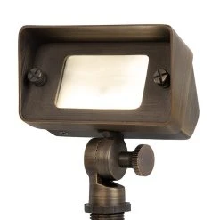 Solid Brass LED-Ready Landscape Flood Light With 3W G4 Bulb - 390 Lumens - 40W Equivalent - 3000K / 4000K