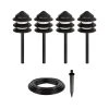 LED Landscape Lighting Expansion Kit - 4 Triple Tier Pagoda Path Lights - Warm White