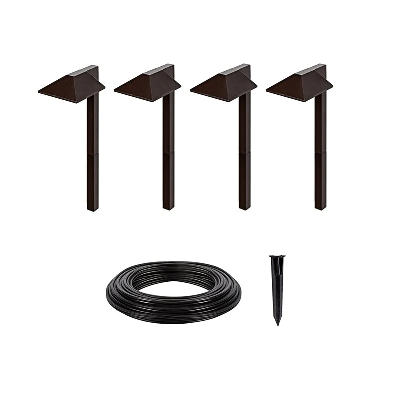 LED Landscape Lighting Expansion Kit - 4 Offset Square Path Lights