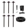 LED Landscape Lighting Kit - 6 Cone Shade Path Lights - Low Voltage Transformer
