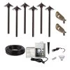 LED Landscape Lighting Kit - 6 Cone Shade Path Lights - 2 Spotlights - Stainless Steel Transformer