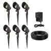 LED Landscape Lighting Kit - 6 Integrated LED Spotlights - Low Voltage Transformer - Natural White