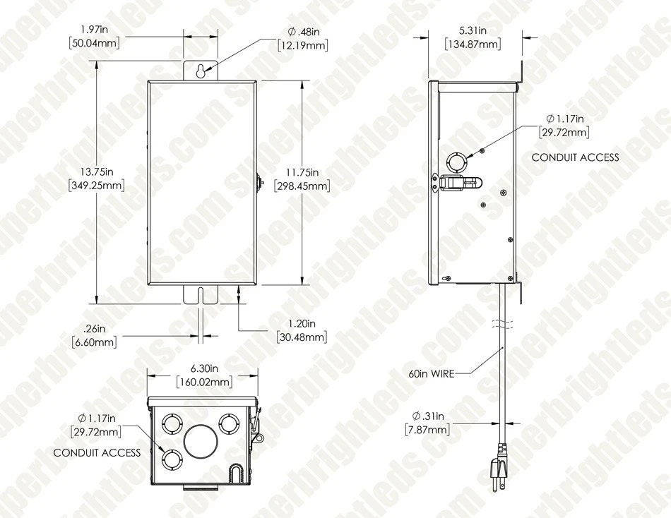 DiodeDrive® 150W Low Voltage Stainless Steel Transformer - Multi-Tap 12V / 13V / 14V / 15V Output - Image 6