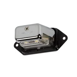 Great White LED License Plate Light - Chrome Housing - 2 LEDs - Clear Lens