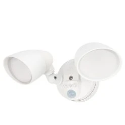 20W Integrated LED Motion Sensor Light - 1,800 Lumens - Adjustable 2 Head Security Light - 4000K - Natural White With White Finish