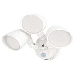 30W Integrated LED Motion Sensor Light - 2,700 Lumens - Adjustable 3 Head Security Light - 4000K - Natural White With Bronze Finish
