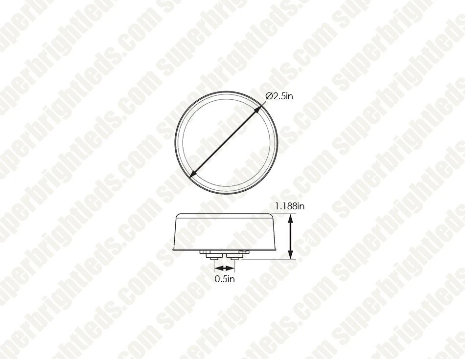 Optronics GloLight LED Clearance Or Side Marker Light - Submersible - 9 LEDs - 2-1/2" Round - Amber / Red - Image 5