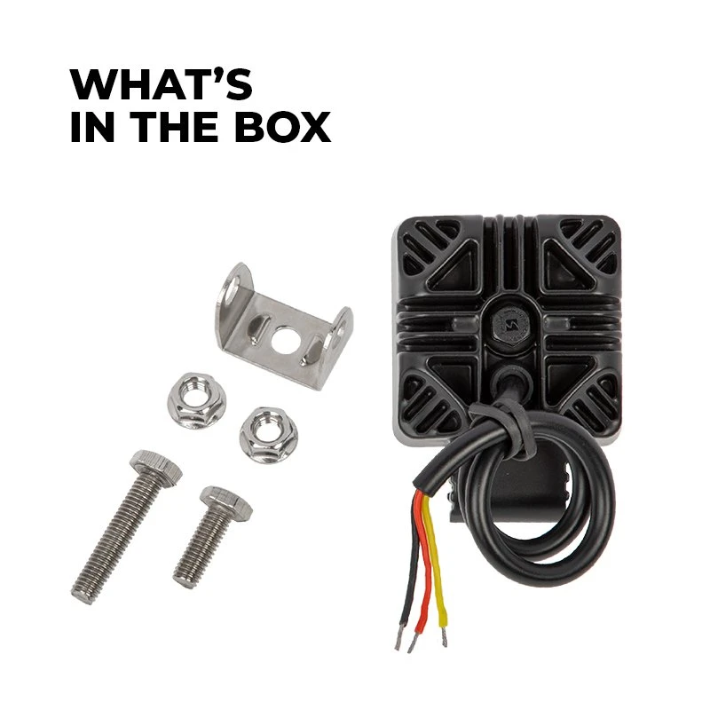 2.5β Square Mini LED Pod Light - Flood Beam - Amber Accent - 1,850 Lumens - 6500K - Single / 2-Pack - Image 3