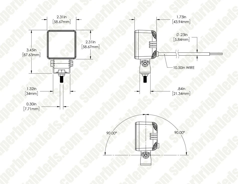 2.5β Square Mini LED Pod Light - Flood Beam - Amber Accent - 1,850 Lumens - 6500K - Single / 2-Pack - Image 6