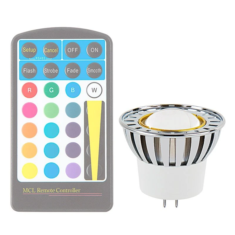 Color-Changing MR16 LED Bulb - 20W Equivalent - 12V AC/DC - RGB LED Spotlight Bulb - 80 Lumens - Remote Sold Separately - 3 Watt RGB