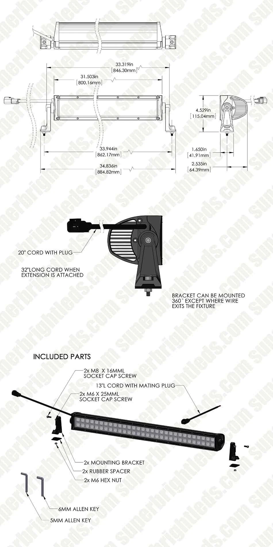30" Super Series Off-Road LED Light Bar - 90W - 11,000 Lumens - Flood Beam - Image 14