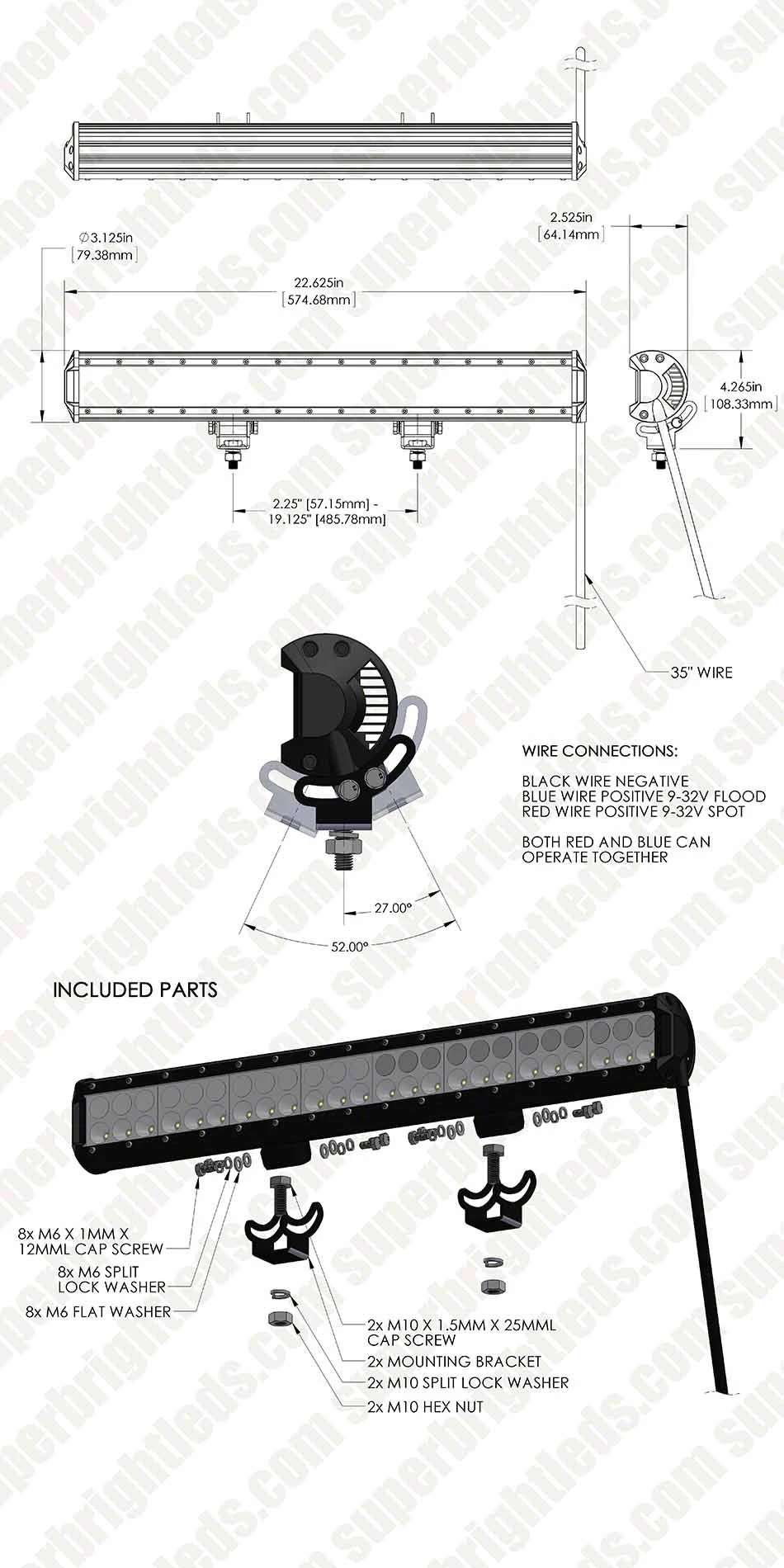 23" Titan Series Off-Road LED Light Bar With Multi Beam Technology - 144W Dual Row - 10,380 Lumens - Multi Beam - Image 14