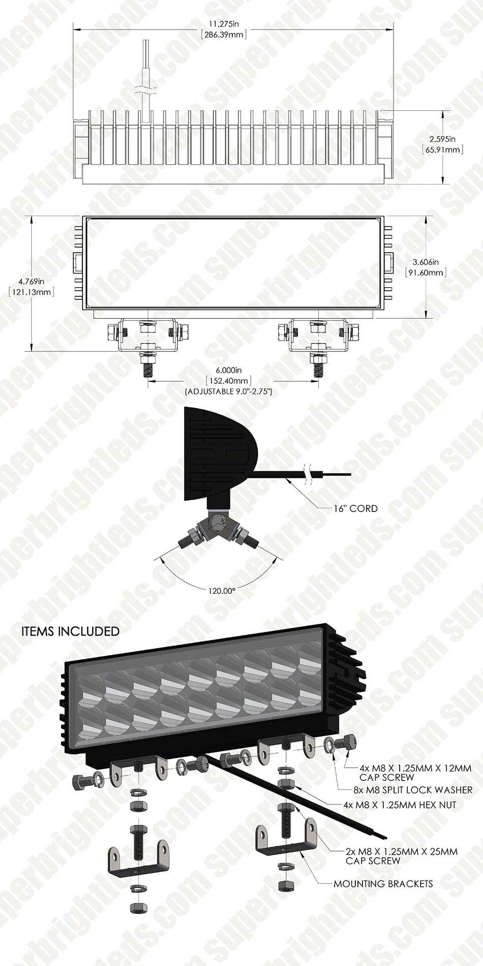 12" Xtra Series Off-Road LED Light Bar - 54W Double Row - 3,780Lumens - Image 13