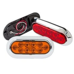 6” Oval LED Truck / Trailer LED Lights With Chrome Bezel - Surface Mount