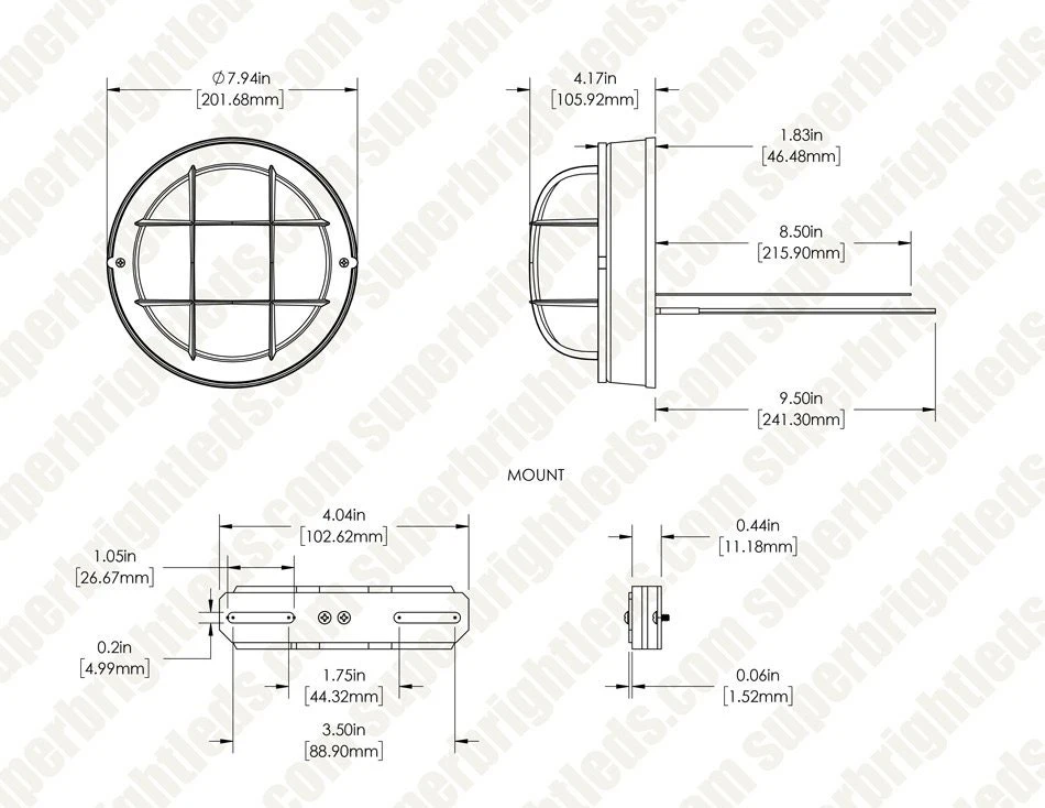 Round 8" Integrated LED Bulkhead Light - Bronze Indoor / Outdoor Wall Sconce - 780 Lumens - 3000K - Image 6