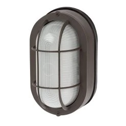 Integrated LED Bulkhead Light - Bronze Indoor / Outdoor Wall Sconce - 780 Lumens - 3000K / 4000K