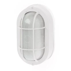 Integrated LED Bulkhead Light - White Indoor / Outdoor Wall Sconce - 780 Lumens - 3000K / 4000K