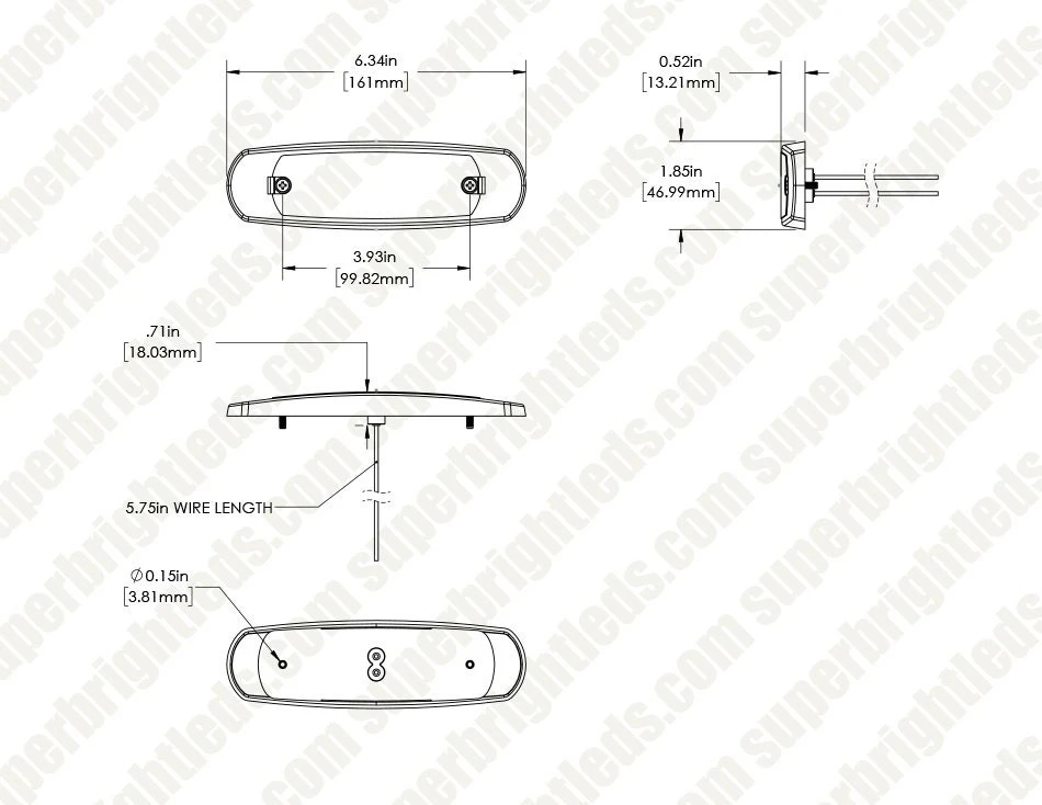 Low-Profile LED Truck Clearance Or Side Marker Lights - Peterbilt Style - 12-LED - Amber / Red - Pair - Image 6