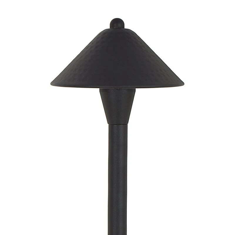 Landscape LED Path Lights With Hammered Shade - Adjustable Height - 3 Watt - Black