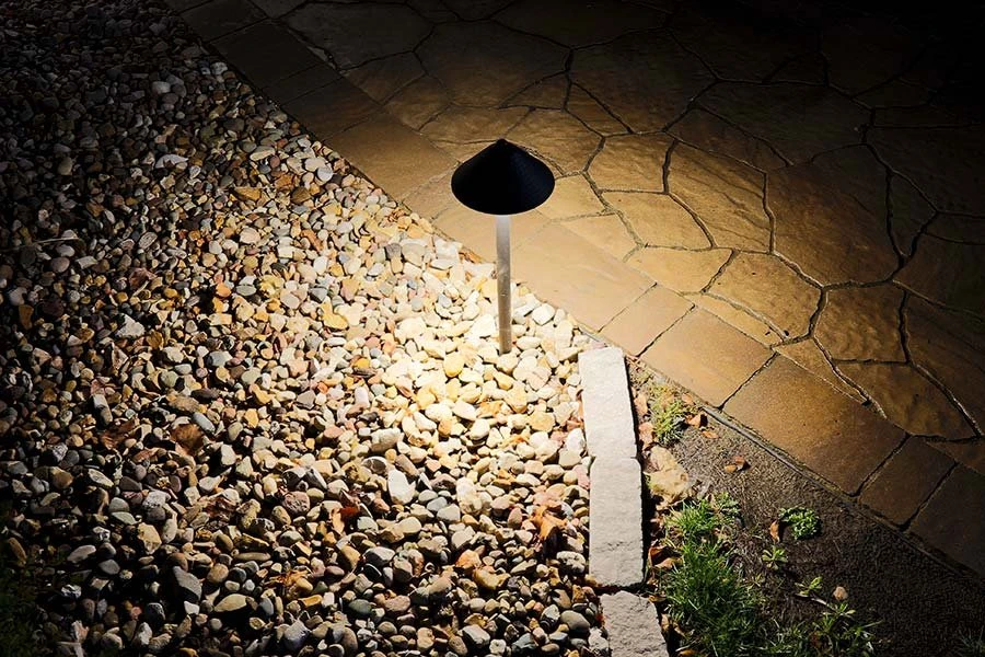 Landscape LED Path Lights With Hammered Shade - Adjustable Height - 3 Watt - Black - Image 8