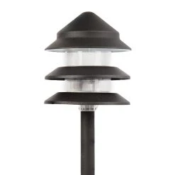 Landscape LED Path Lights With Triple Tier Pagoda Style Light Head - 1 Watt - Warm White