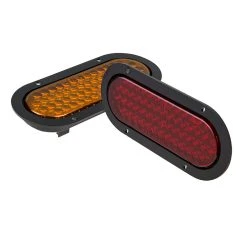 Oval LED Truck And Truck And Trailer Lights - 6" Stop / Turn / Tail Lights - 3-Pin Connector - Flange Mount - 56 LEDs