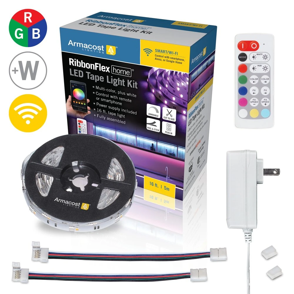 Armacost Lighting RibbonFlex Smart Home RGB+W LED Tape Light Kit - 5m