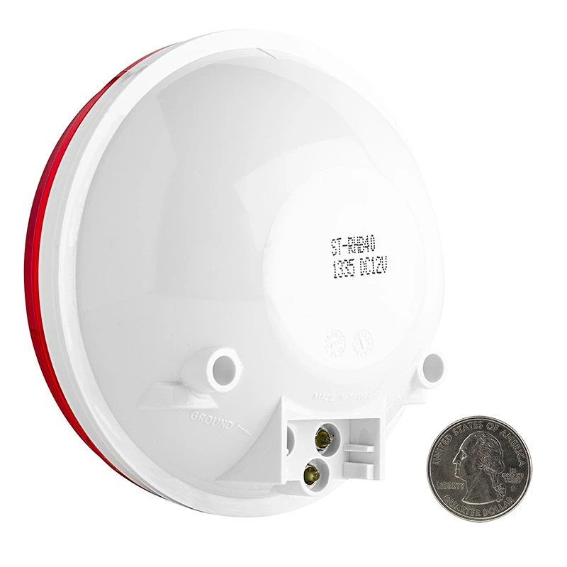 Round LED Truck And Trailer Lights - 4" Stop / Turn / Tail Lights - 3-Pin Connector - Flush Mount - 40 LEDs - Red - Image 4
