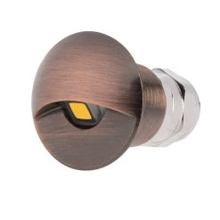 Recessed LED Step Light - Bronze Eyelid Deck Light - Single Bulb - 6500K