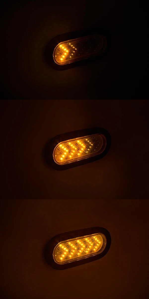 LED Trailer Turn Signal Light - Sequential Arrow - 35 LEDs - Oval - Amber - 12V / 24V - Image 8