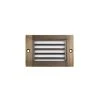 2W Low Voltage Brass Landscape LED Step Light - Thin Louvered Faceplate - 12V - 3000K