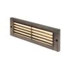 4W Low Voltage Brass Landscape LED Step Light - Thin Louvered Faceplate - 12V - 2700K / 3000K