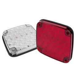 Square LED Truck And Trailer Lights - 6-1/2" Stop / Turn / Tail / Reverse - Surface Mount - 30 LEDs