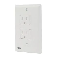 SnapPower SafeLight Décor Outlet Cover Plate - Sliding Outlet Cover - Integrated LED Automatic On/Off Lighting - White Finish - 4000K